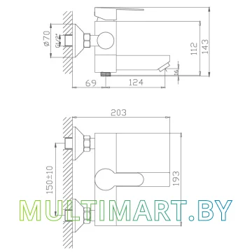 Смеситель Haiba HB60801 (сталь) картинка 2